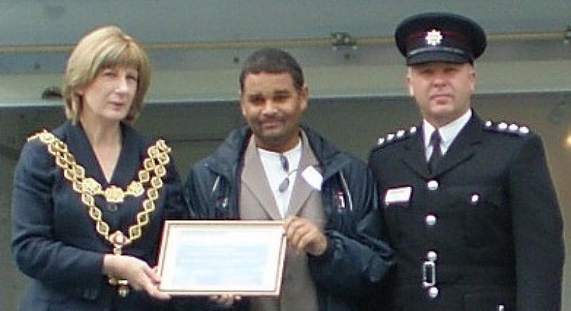 H receiving Citizenship Award