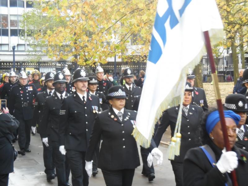On the march at Remembrance Sunday 2018
